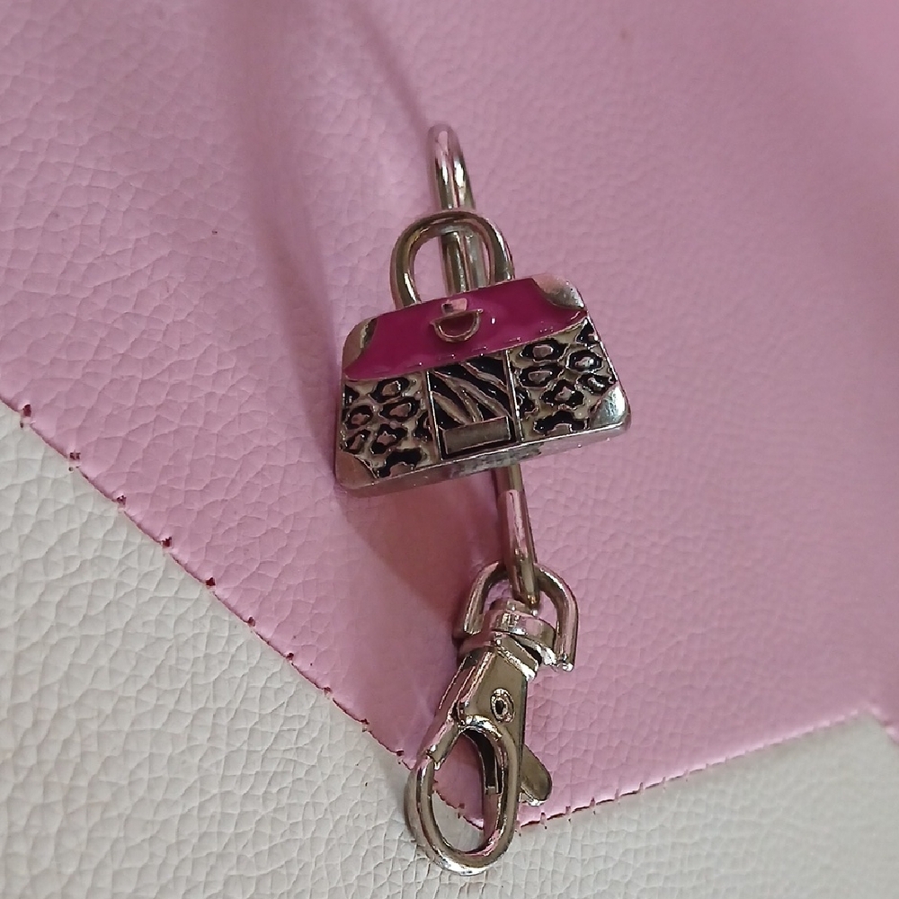 Chic Pink and Silver Handbag Charm